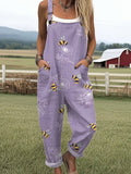 Marlene | Damen Verstellbar Lässig Bienen-Blüten Overall