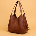 Lena | Damen Vintage Leder Schultertasche Hobo-Stil geräumig