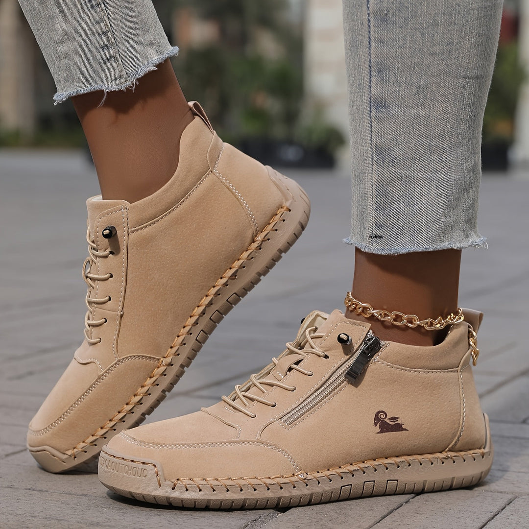 Bettina  | Damen Bequeme Schnürschuhe mit Reißverschluss