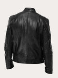 Stefan | Herren Klassische Slim-Fit Echtleder Bikerjacke