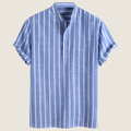 Albert | Herren Vertikalstreifen Stehkragen Kurzarmshirt