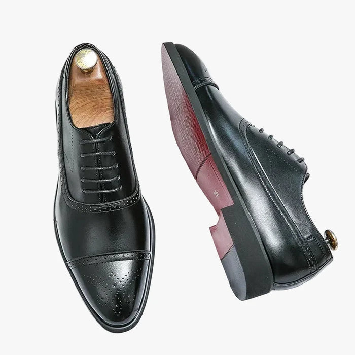 Herren Oxford Schuhe mit Schnürung und Lochverzierung
