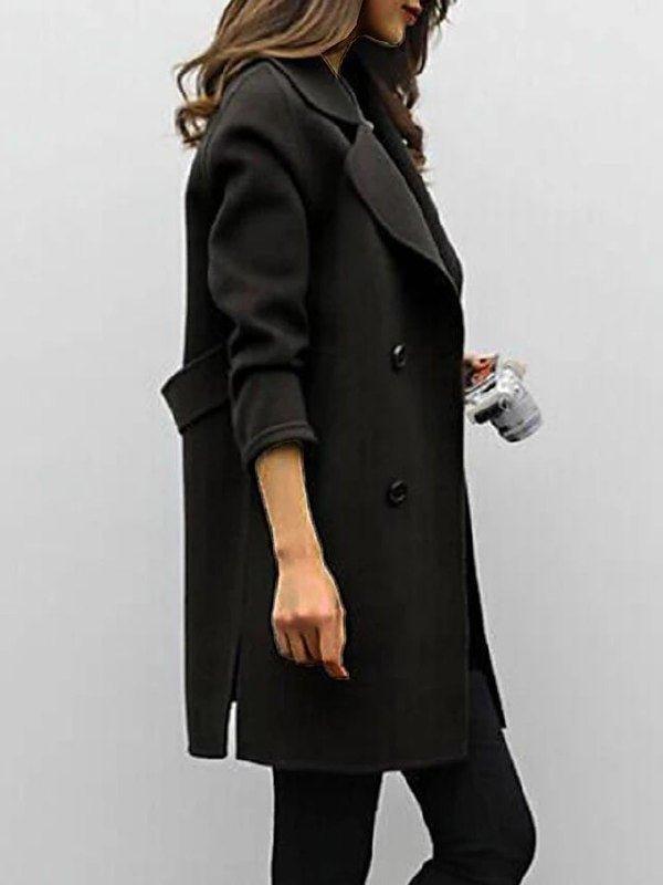 Anna | Damen Chic Klassischer Revers Wintermantel