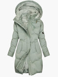 Emma | Damen Langer Wintermantel mit Kapuze und Kunstpelz